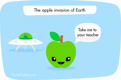 Aplle on Wah  It   S The Invasion Of The Cute Apples  Run And Hide