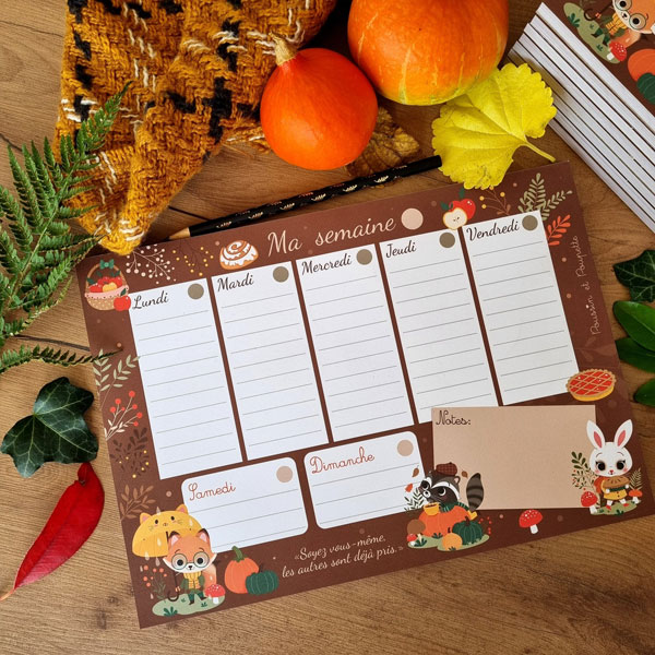 kawaii weekly planner pad