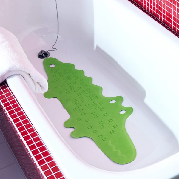 kawaii bathroom accessories - crocodile bath mat