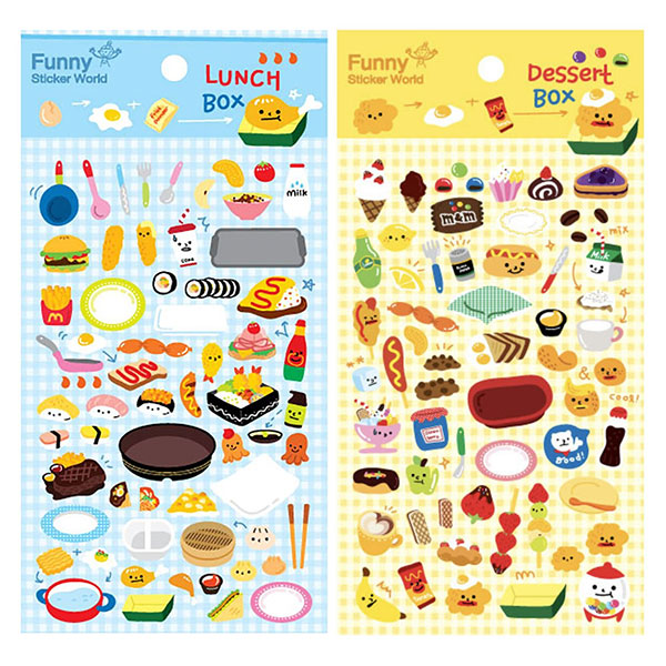 kawaii food puffy stickers
