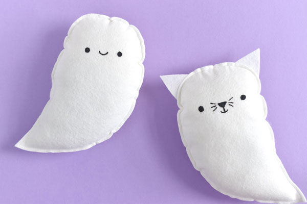 kawaii halloween crafts - ghost plush