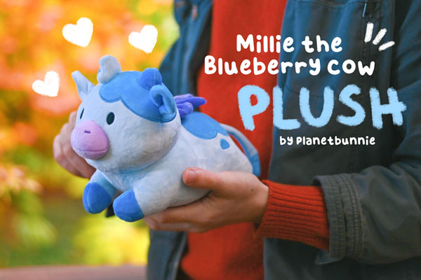 blueberry cow kawaii plush