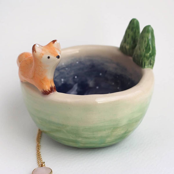 Ceramic Animals By The Star and Heart Studio - fox bowl