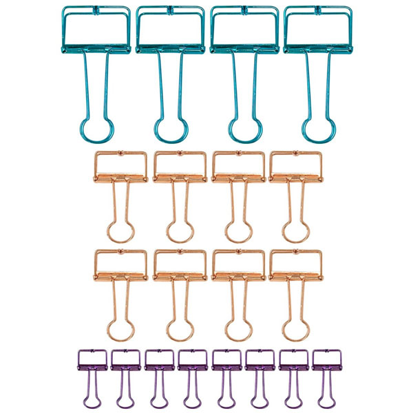 colourful binder clips