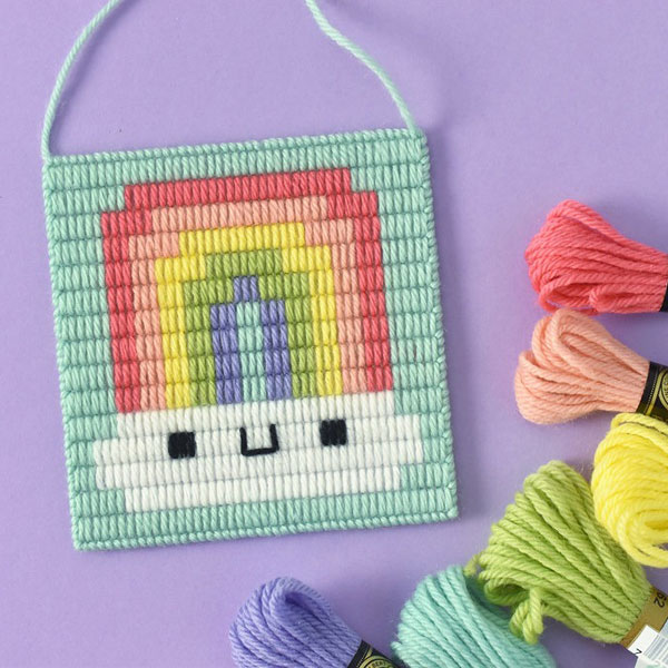 kawaii rainbow bargello pattern