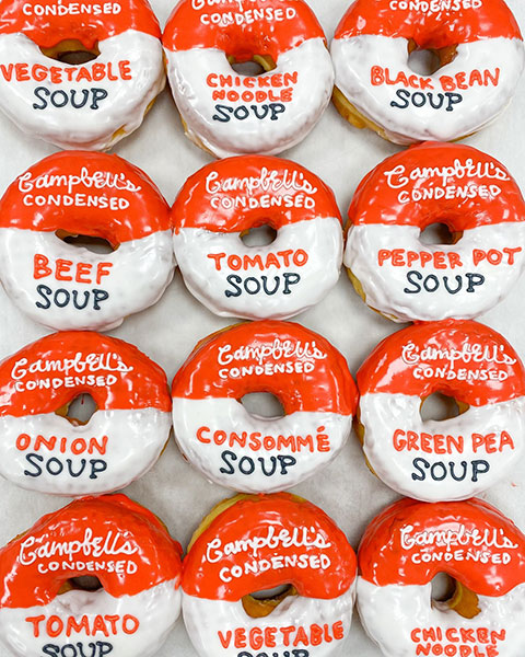 Andy Warhol Campbell Soup tins doughnuts