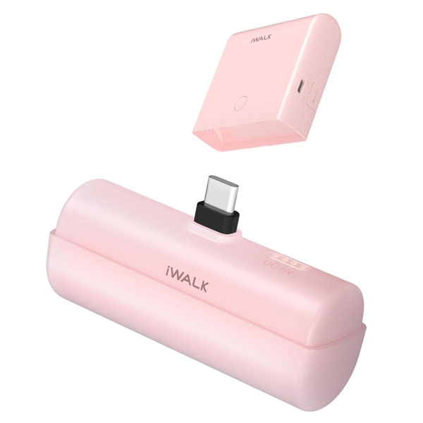 pink portable phone charger