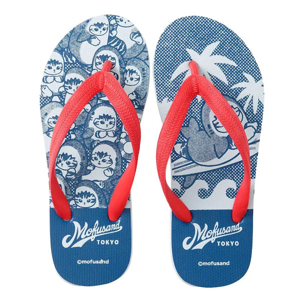 mofusand shark flip flops