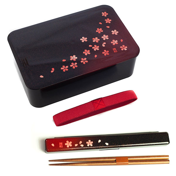 sakura bento box and chopsticks