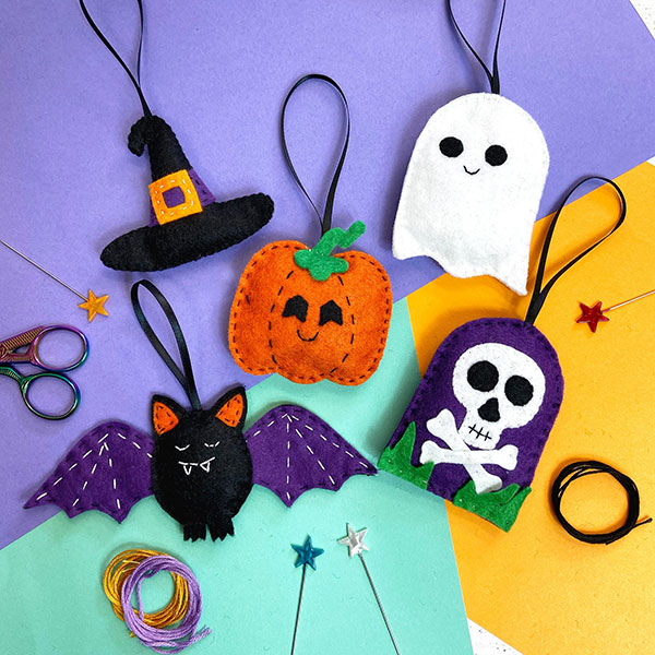 Kawaii Halloween garland felt sewing kit