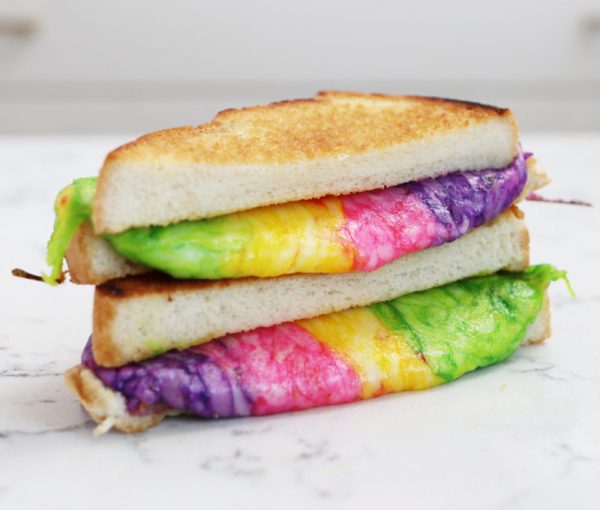 rainbow grilled cheese sandwiches recipe