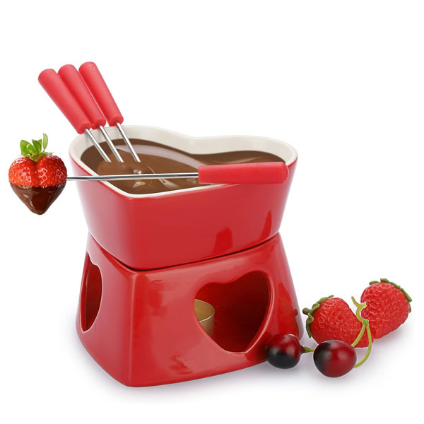 valentines chocolate fondue pot