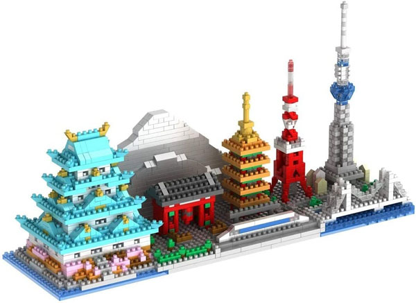 Japan skyline block puzzle set