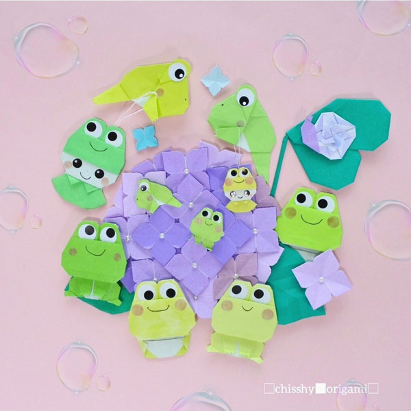 kawaii frogs origami tutorials