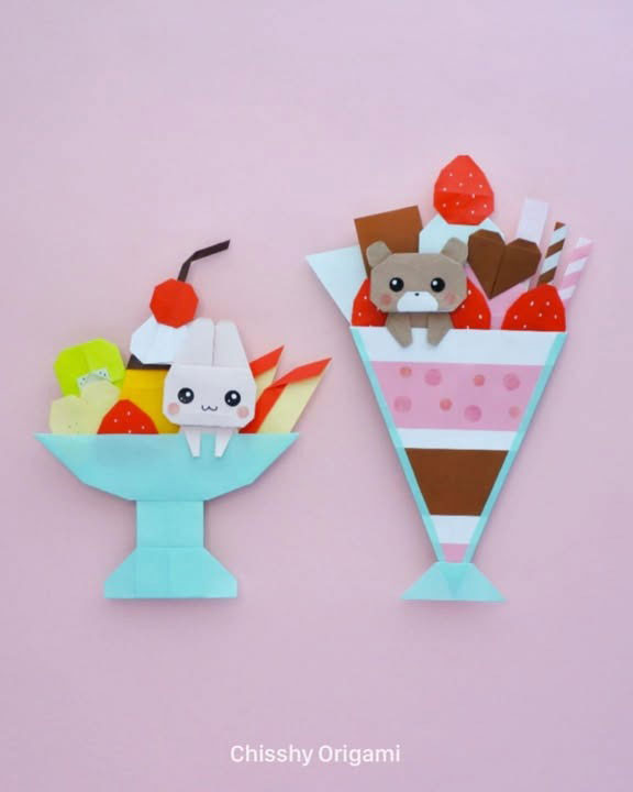 summer desserts origami tutorials