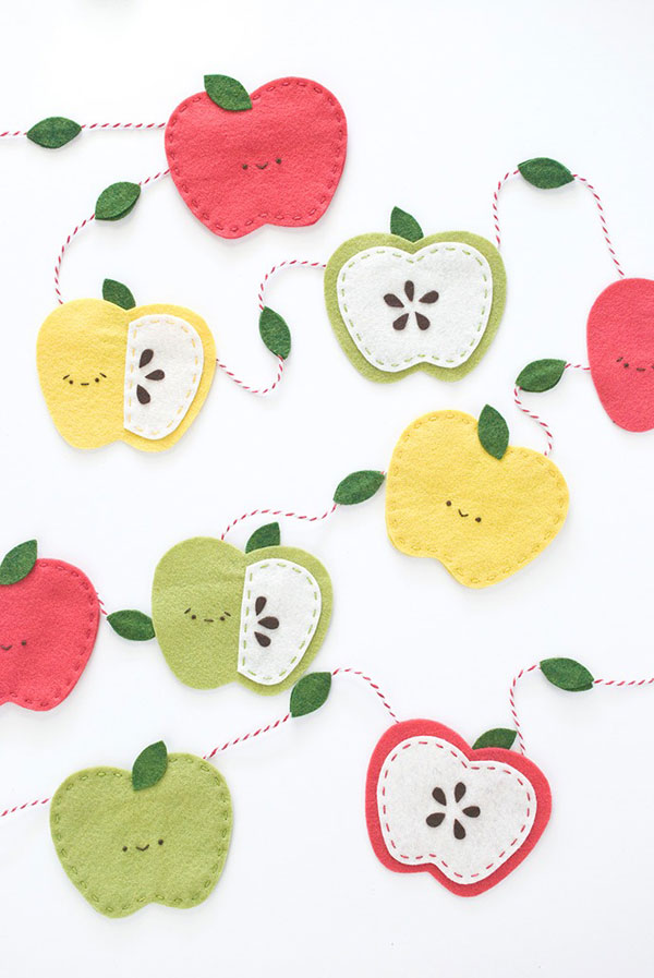 kawaii Autumn apple garland tutorial