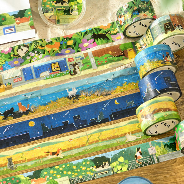 Cat's Journey BGM washi tape