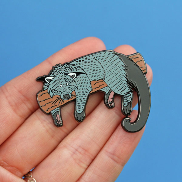 binturong enamel pin