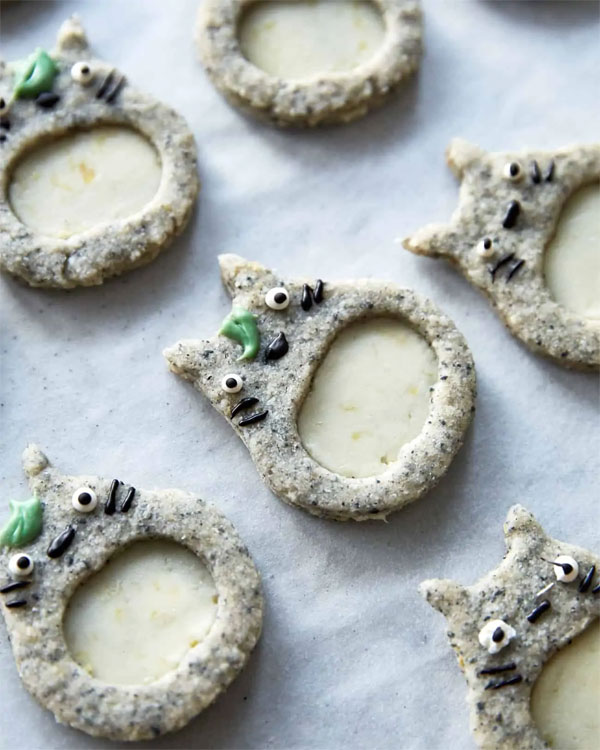 Totoro linzer cookies recipe