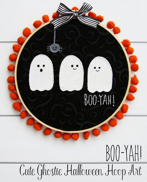 Halloween crafts - ghost embroidery