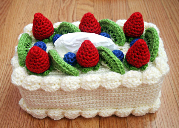 cake tissue box cover crochet pattern