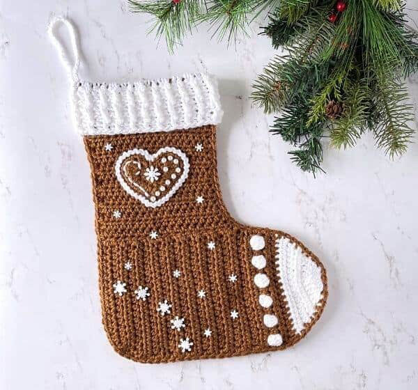 Christmas stocking free crochet pattern