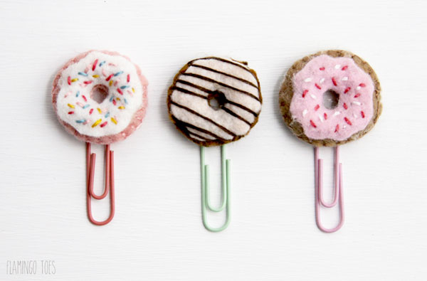 embroidered felt donut clips