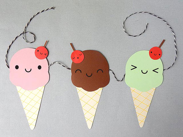 Kawaii Ice Cream DIY paper crafts