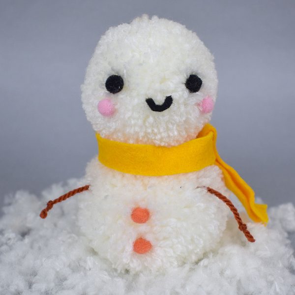 Kawaii Pom Pom Snowman DIY