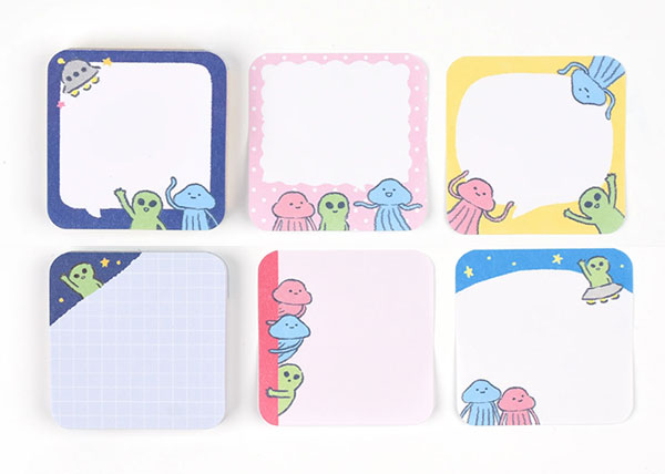 kawaii alien sticky notes