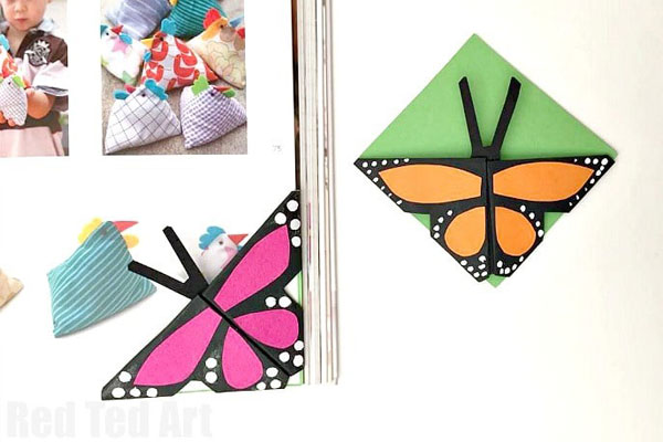 butterfly bookmark corners