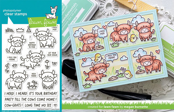 kawaii highland cows clear stamps