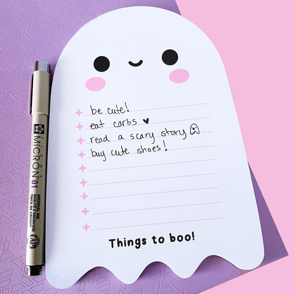 ghost kawaii notepads