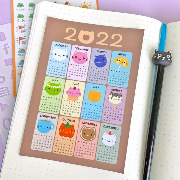 kawaii cats 2022 calendar