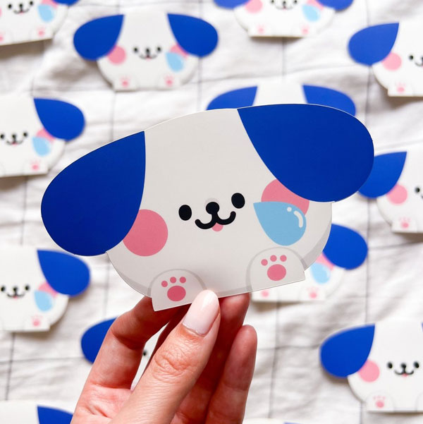 kawaii dog peeker stickers