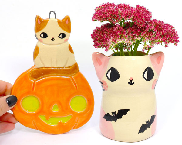 kawaii Halloween ceramics