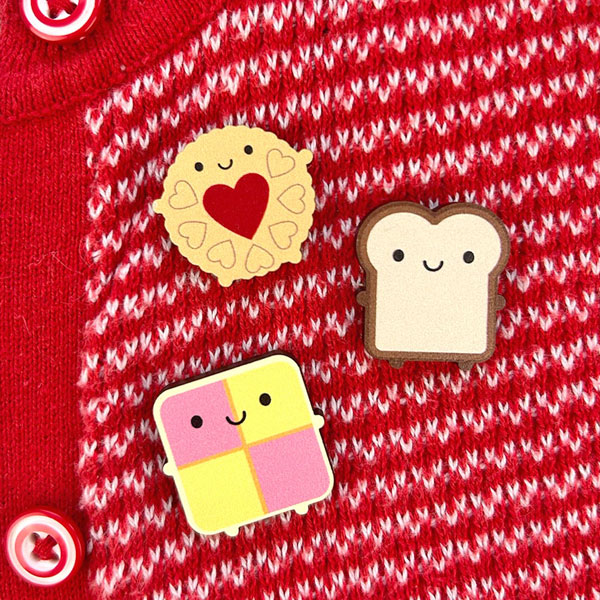 kawaii eco-friendly wooden pins