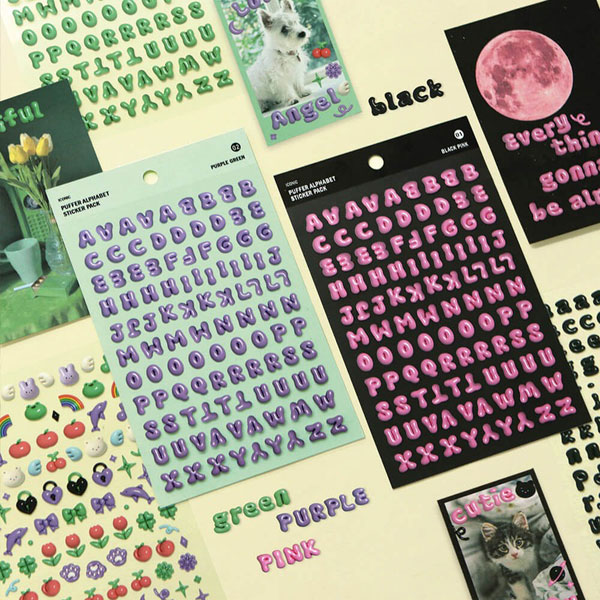 alphabet puffy stickers
