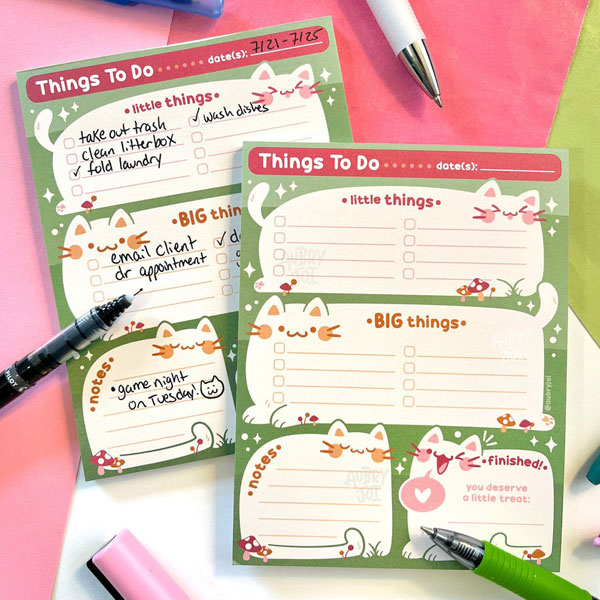 kawaii to do list pad