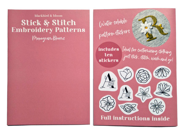 Monograms stick & stitch embroidery pack