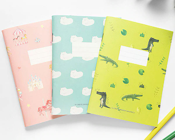patterned kawaii notebooks