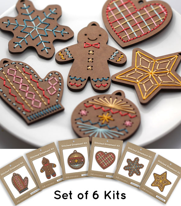 Wooden Stitched Ornament Kits