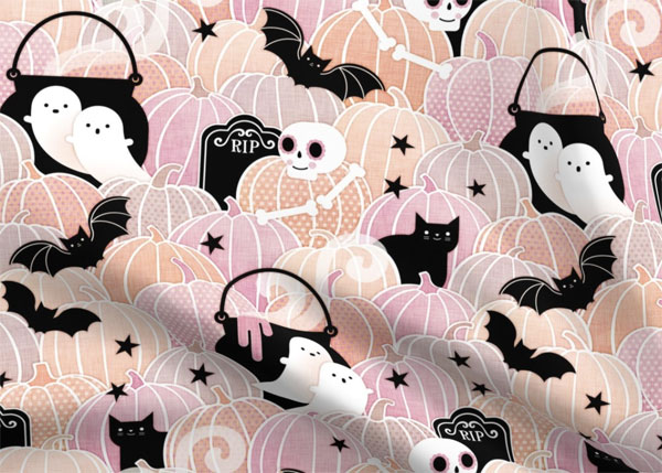 kawaii halloween fabric
