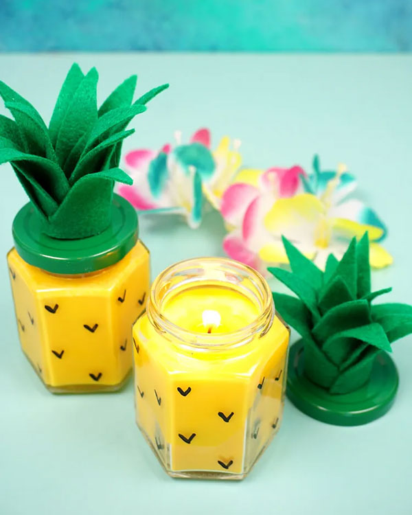 diy pineapple candle