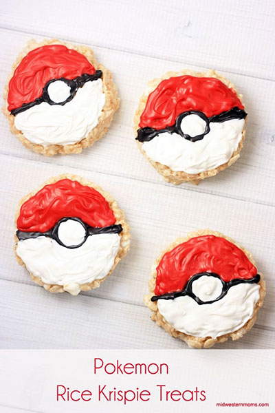 Pokemon recipes - Pokeball rice krispie treats