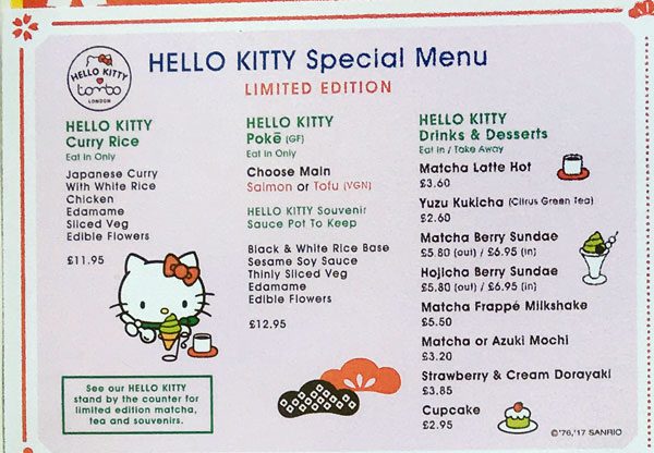 Hello Kitty Cafe at Tombo London