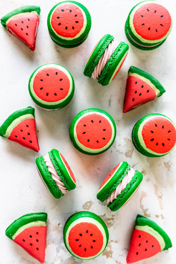 watermelon macaons