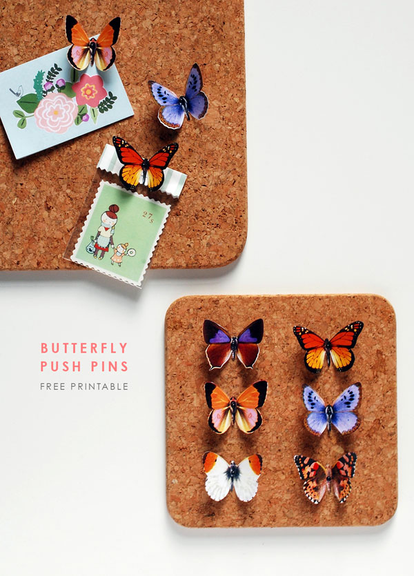 butterfly push pins