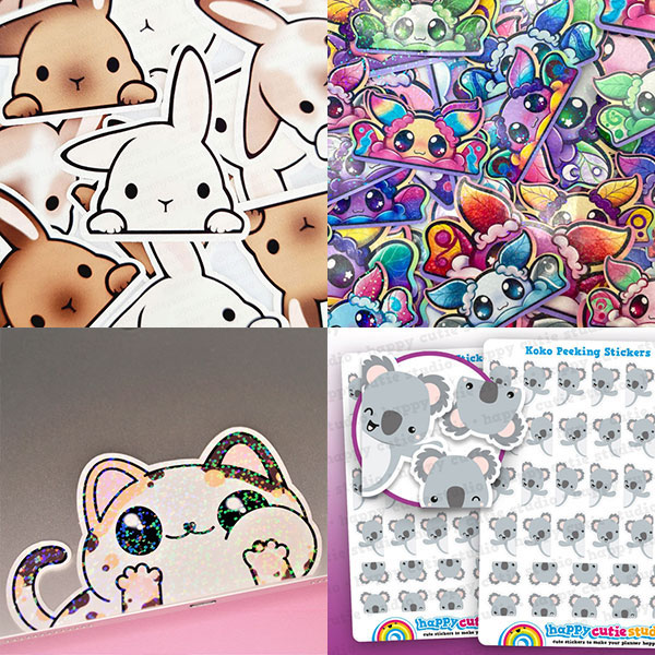 Kawaii Animals Peeker Stickers - Super Cute Kawaii!!