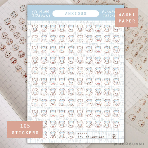 kawaii emotions planner stickers
